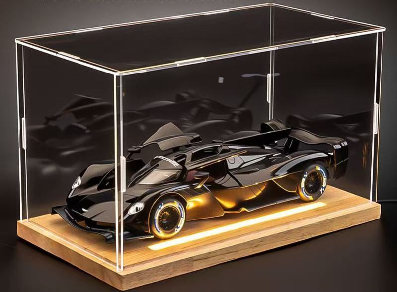  1:24 Aston Martin Valkyrie Alloy Car Model, Gull-wing Door with Light & Sound Pull Back Supercar Model, Collection Ornament Gift for Men  ZM6