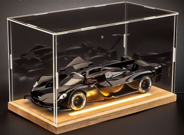  1:24 Aston Martin Valkyrie Alloy Car Model, Gull-wing Door with Light & Sound Pull Back Supercar Model, Collection Ornament Gift for Men  ZM6