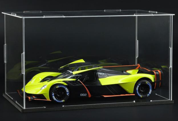  1:24 Aston Martin Valkyrie Alloy Car Model, Gull-wing Door with Light & Sound Pull Back Supercar Model, Collection Ornament Gift for Men  ZM6