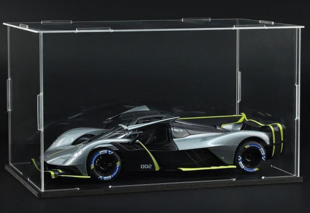  1:24 Aston Martin Valkyrie Alloy Car Model, Gull-wing Door with Light & Sound Pull Back Supercar Model, Collection Ornament Gift for Men  ZM6