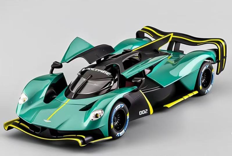  1:24 Aston Martin Valkyrie Alloy Car Model, Gull-wing Door with Light & Sound Pull Back Supercar Model, Collection Ornament Gift for Men  ZM6