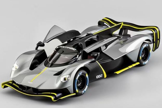  1:24 Aston Martin Valkyrie Alloy Car Model, Gull-wing Door with Light & Sound Pull Back Supercar Model, Collection Ornament Gift for Men  ZM6