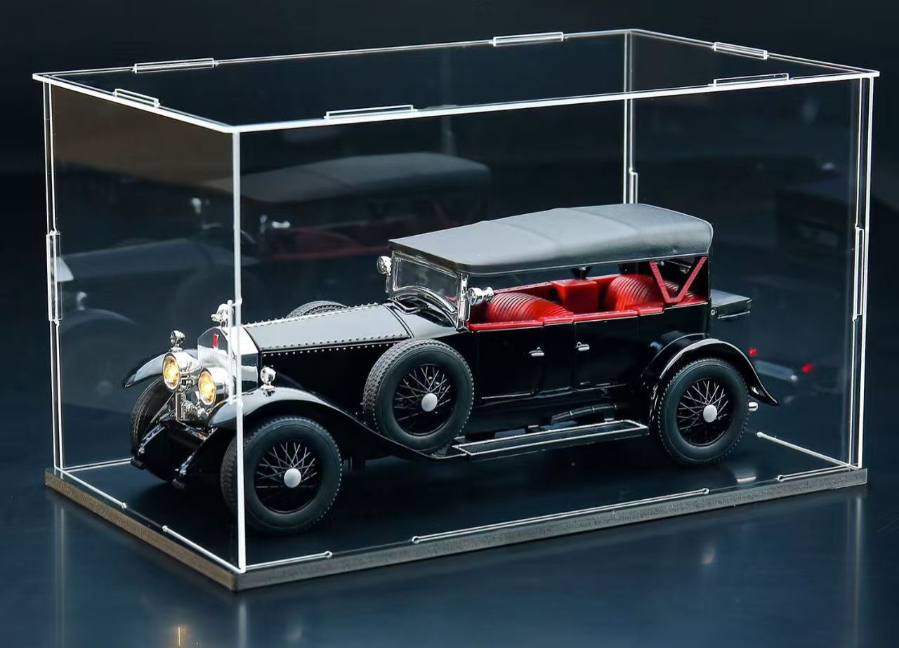 1:24 Rolls-Royce Phantom I Vintage Alloy Car Model, Light & Sound, Pull-Back, Collectible Display with Dust Cover, Birthday Gift   ZM5