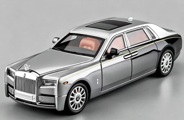 1:18 Rolls-Royce Phantom Alloy Car Model, Light & Sound, Pull-Back, Openable Doors, Collectible Display, Boys' Gift  ZM2