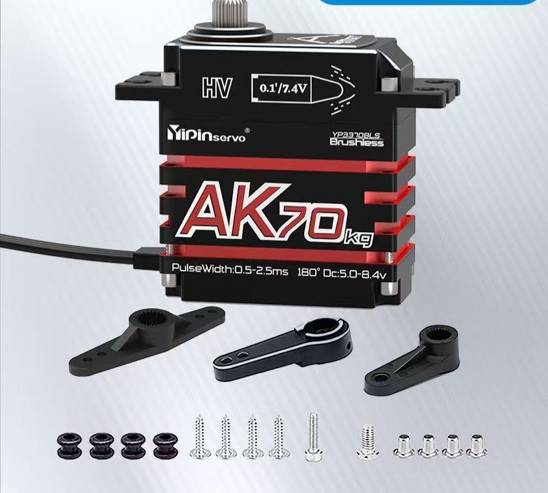 Yipinservo AK70KG Brushless Digital Servo - 70kg High Torque, Programmable, Full Metal IP67 Waterproof for RC Cars & Robots  DJ3