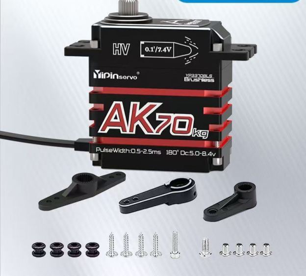 Yipinservo AK70KG Brushless Digital Servo - 70kg High Torque, Programmable, Full Metal IP67 Waterproof for RC Cars & Robots  DJ3