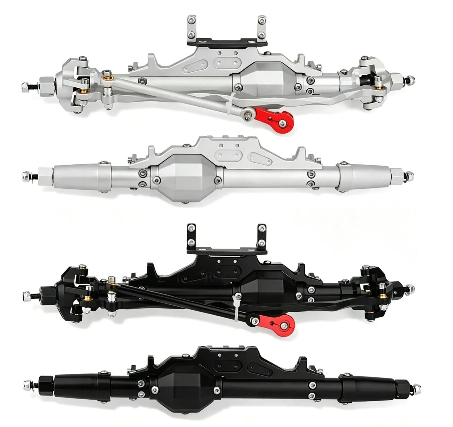 CNC Aluminum Front & Rear Axle Set for 1/10 Axial RR10 WRAITH RC Crawler  Q05