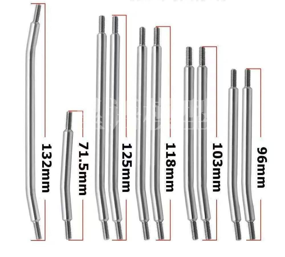 Stainless Steel Link Rod Set for SCX10 I/II 313/324mm Wheelbase, 10pcs RC Crawler Upgrade Parts  LG02