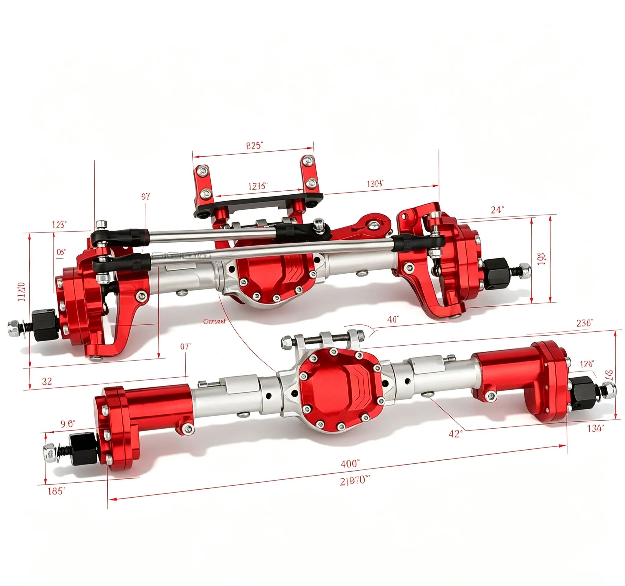 1/10 RC Crawler Aluminum Portal Axle Set for Axial SCX10 II 90046 / 90047  Q10