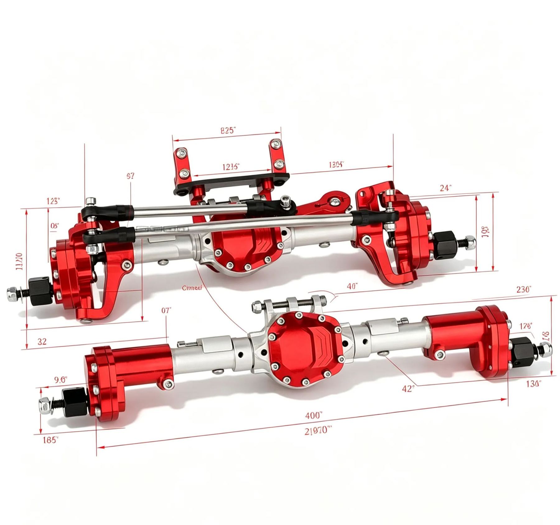1/10 RC Crawler Aluminum Portal Axle Set for Axial SCX10 II 90046 / 90047  Q10