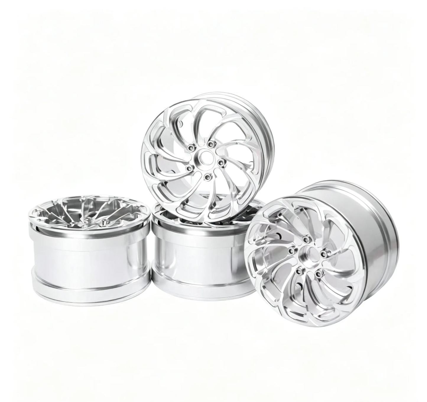 2.2" Tornado Style Metal Beadlock Wheels, CNC Aluminum RC Crawler Wheels for AXIAL SCX10 TRX4  L2