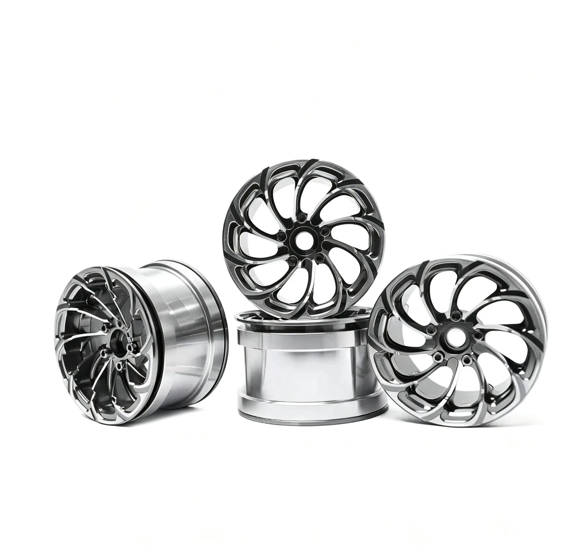 2.2" Tornado Style Metal Beadlock Wheels, CNC Aluminum RC Crawler Wheels for AXIAL SCX10 TRX4  L2