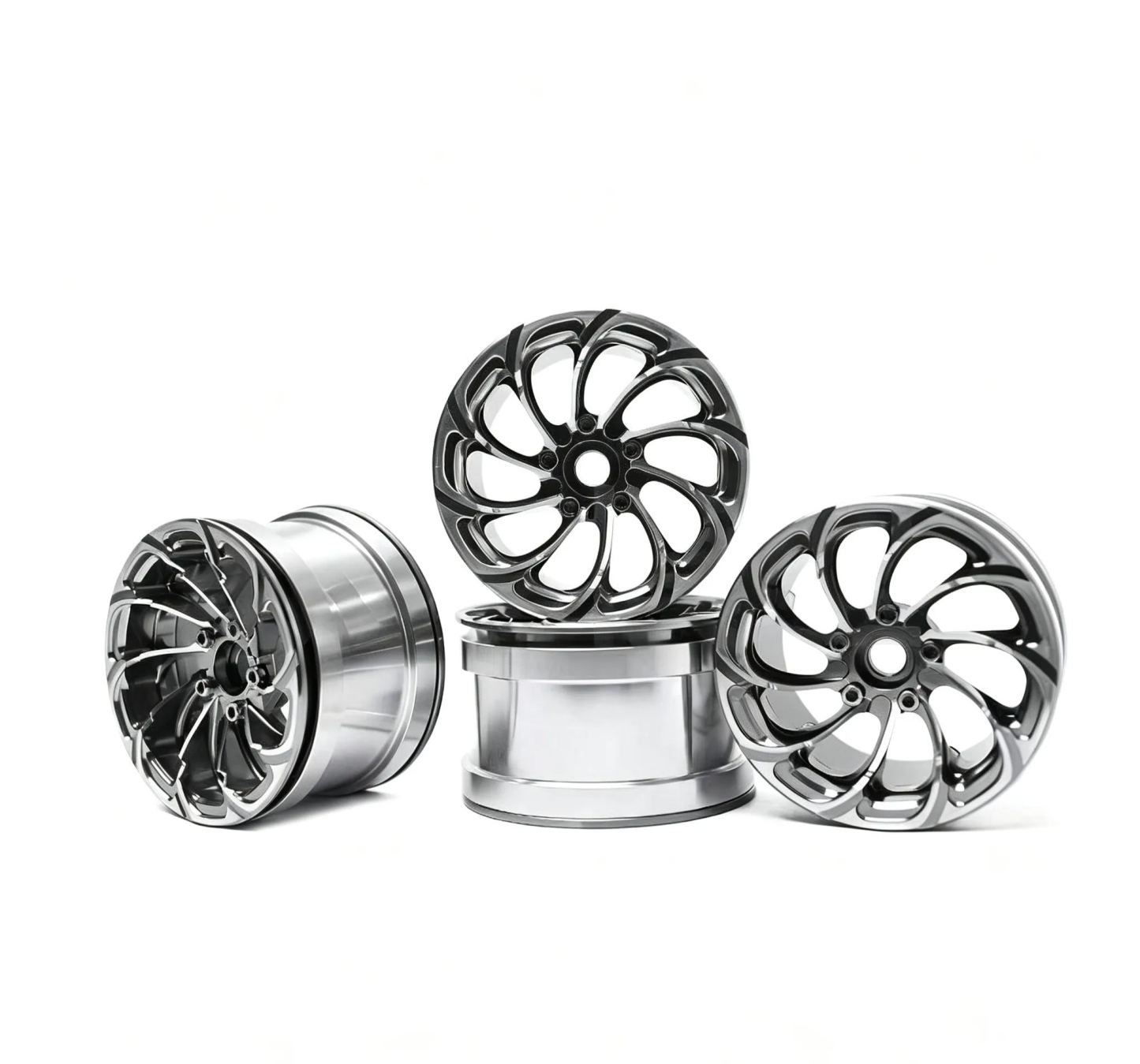 2.2" Tornado Style Metal Beadlock Wheels, CNC Aluminum RC Crawler Wheels for AXIAL SCX10 TRX4  L2