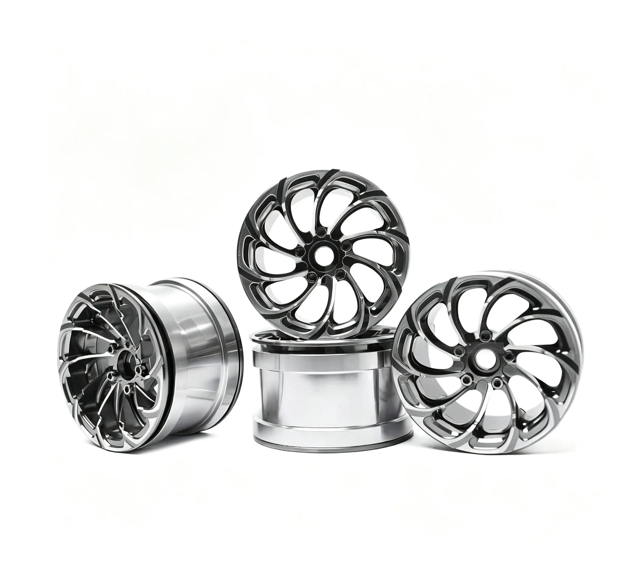 2.2" Tornado Style Metal Beadlock Wheels, CNC Aluminum RC Crawler Wheels for AXIAL SCX10 TRX4  L2