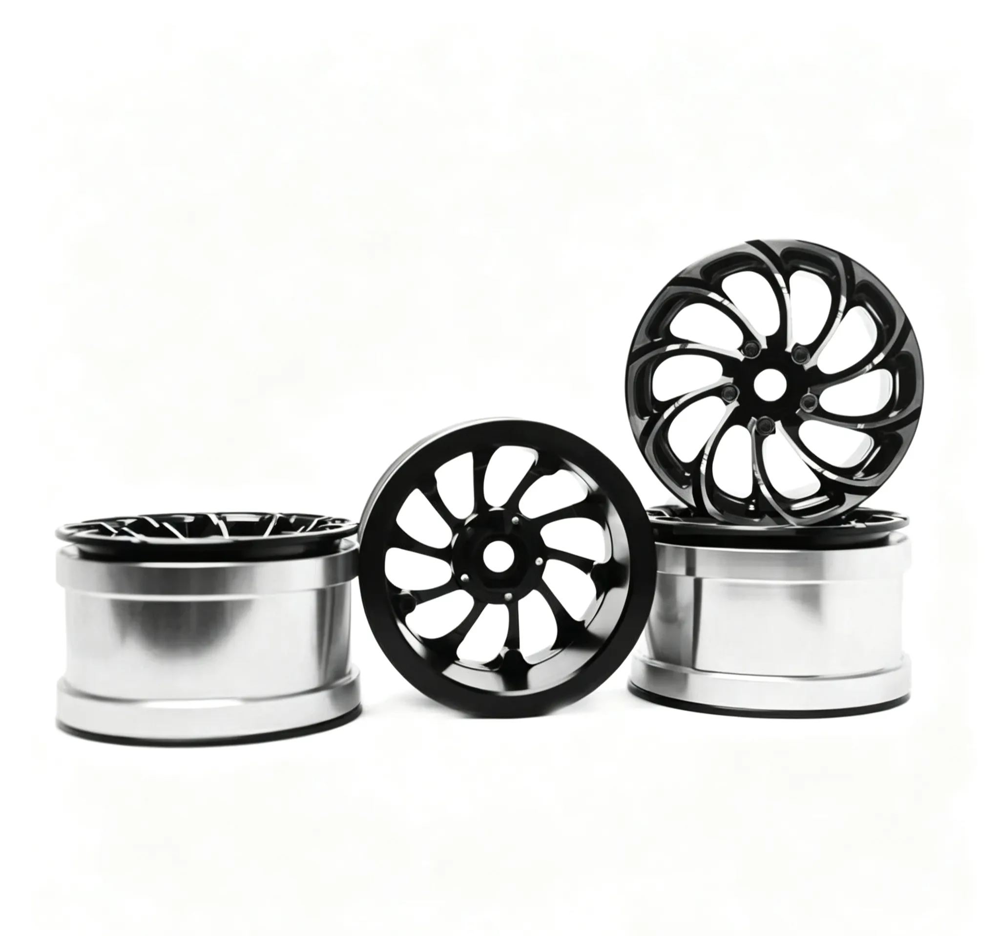 2.2" Tornado Style Metal Beadlock Wheels, CNC Aluminum RC Crawler Wheels for AXIAL SCX10 TRX4  L2