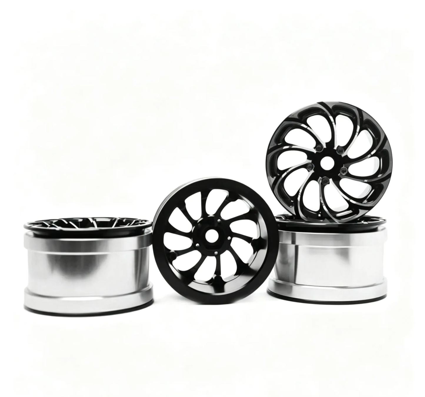 2.2" Tornado Style Metal Beadlock Wheels, CNC Aluminum RC Crawler Wheels for AXIAL SCX10 TRX4  L2