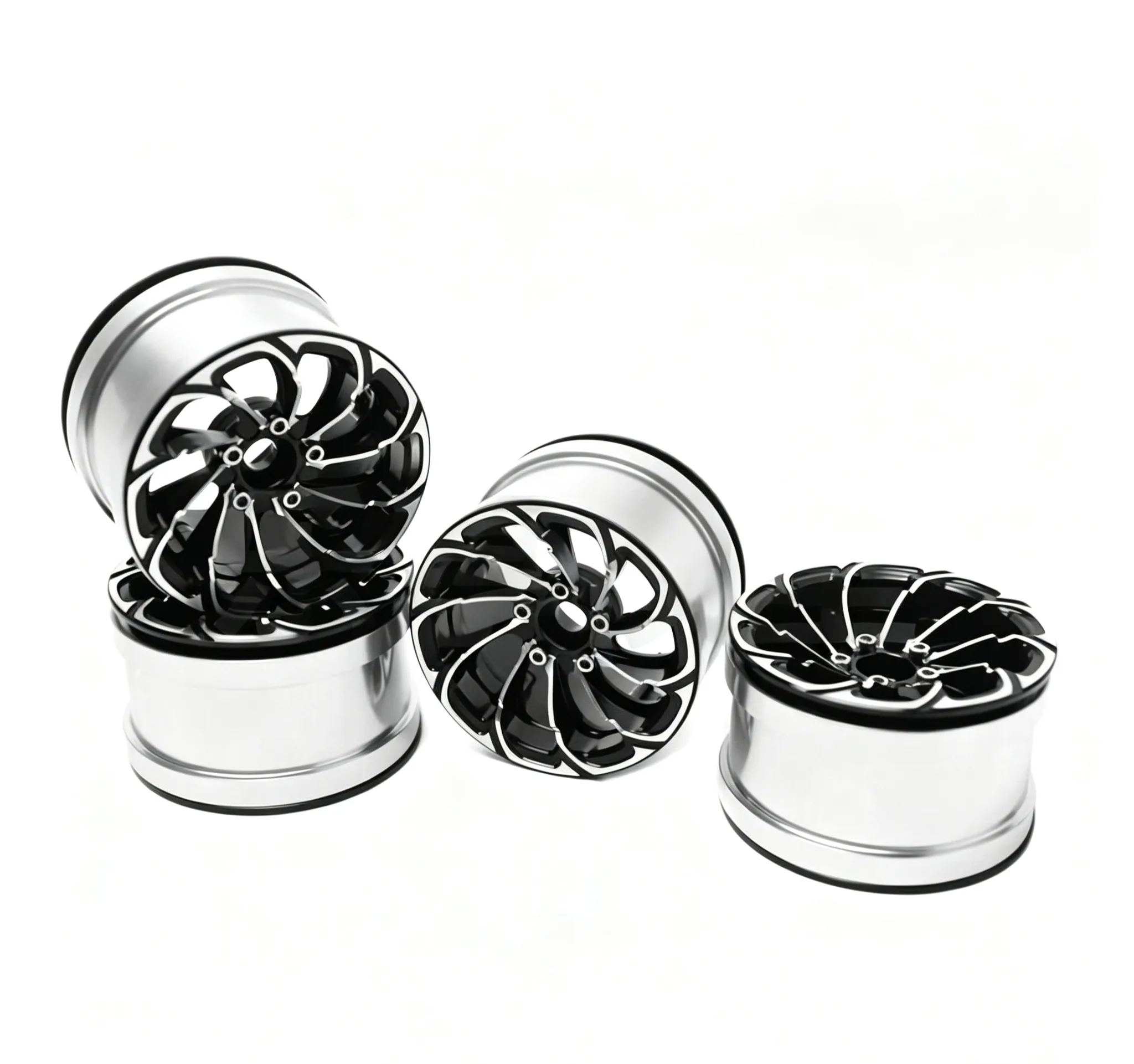 2.2" Tornado Style Metal Beadlock Wheels, CNC Aluminum RC Crawler Wheels for AXIAL SCX10 TRX4  L2