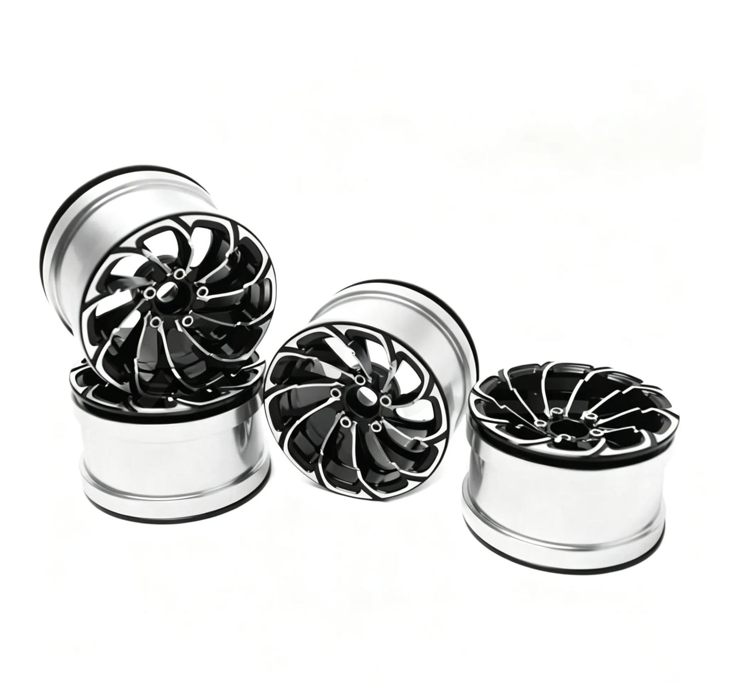 2.2" Tornado Style Metal Beadlock Wheels, CNC Aluminum RC Crawler Wheels for AXIAL SCX10 TRX4  L2