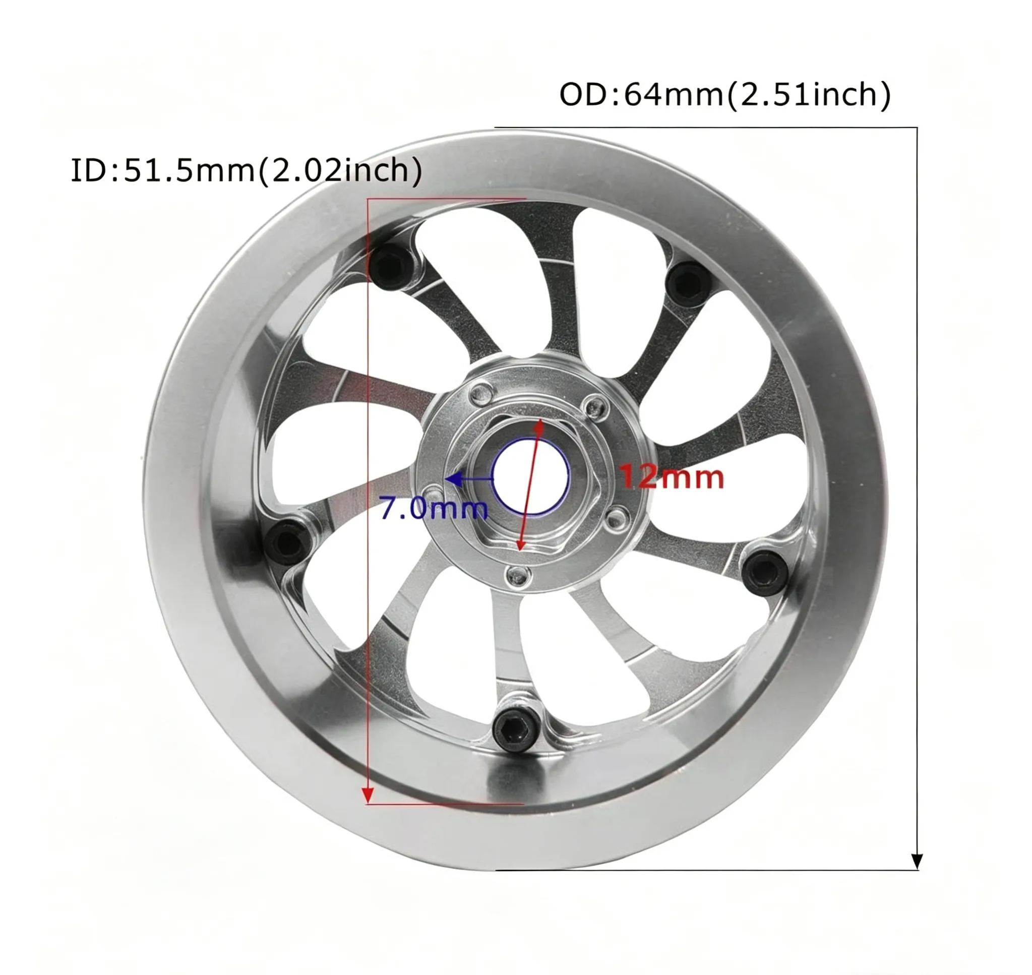 2.2" Tornado Style Metal Beadlock Wheels, CNC Aluminum RC Crawler Wheels for AXIAL SCX10 TRX4  L2