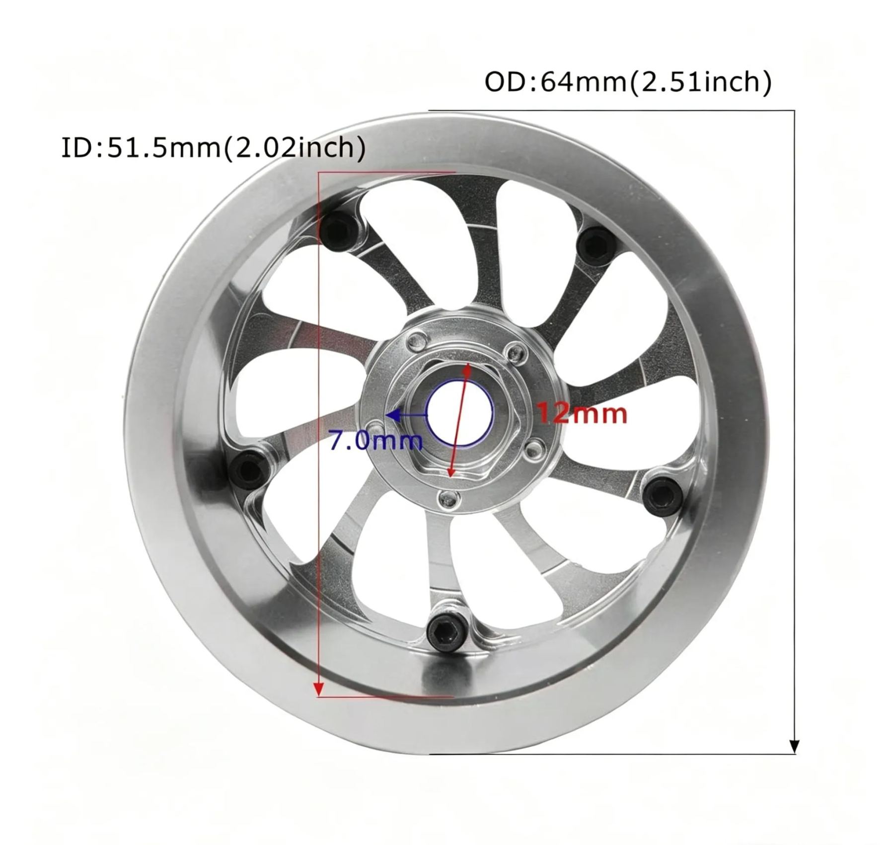 2.2" Tornado Style Metal Beadlock Wheels, CNC Aluminum RC Crawler Wheels for AXIAL SCX10 TRX4  L2