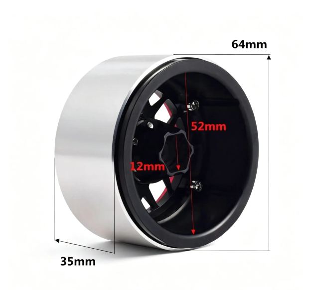 XIANGXI H8H 2.2" Aluminum Beadlock Wheels for 1/10 RC Crawlers - Compatible with SCX10, YK & More L3