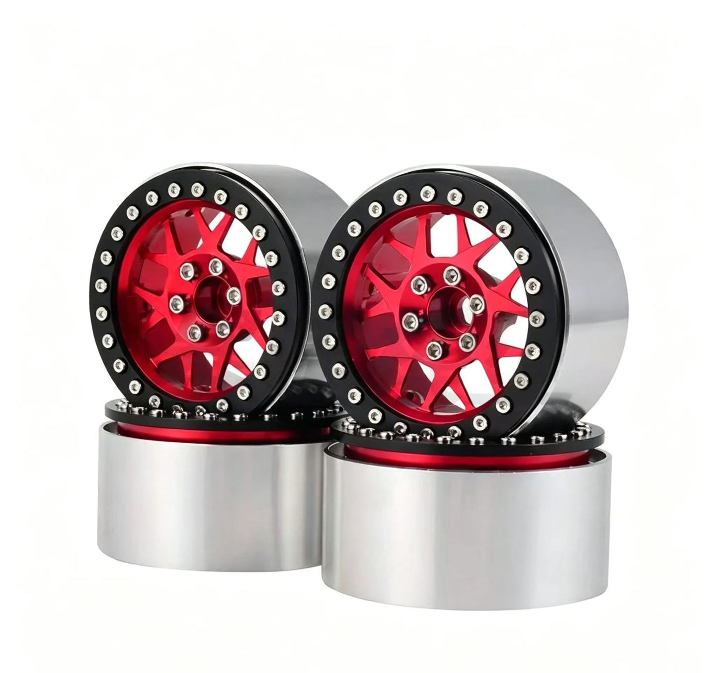 XIANGXI H8H 2.2" Aluminum Beadlock Wheels for 1/10 RC Crawlers - Compatible with SCX10, YK & More L3