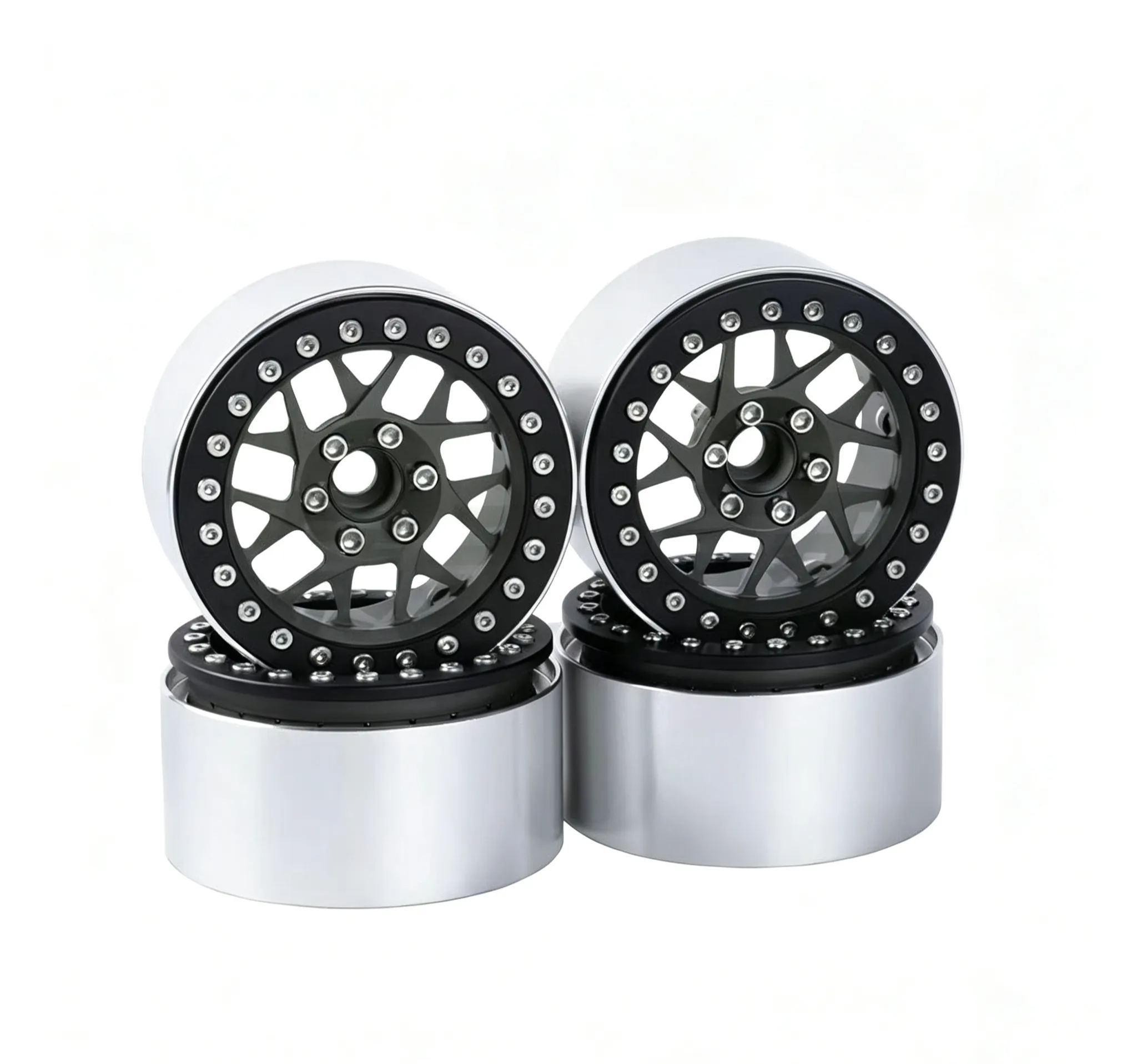 XIANGXI H8H 2.2" Aluminum Beadlock Wheels for 1/10 RC Crawlers - Compatible with SCX10, YK & More L3