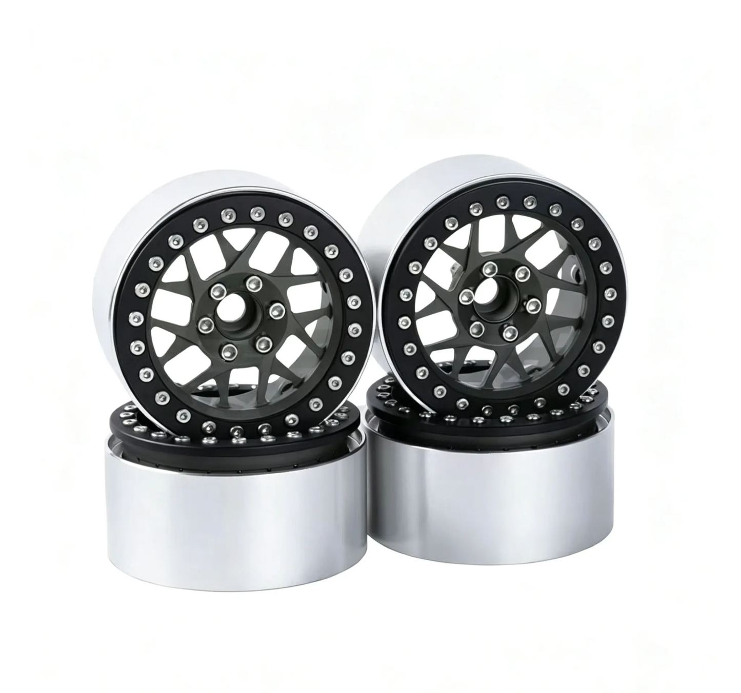 XIANGXI H8H 2.2" Aluminum Beadlock Wheels for 1/10 RC Crawlers - Compatible with SCX10, YK & More L3
