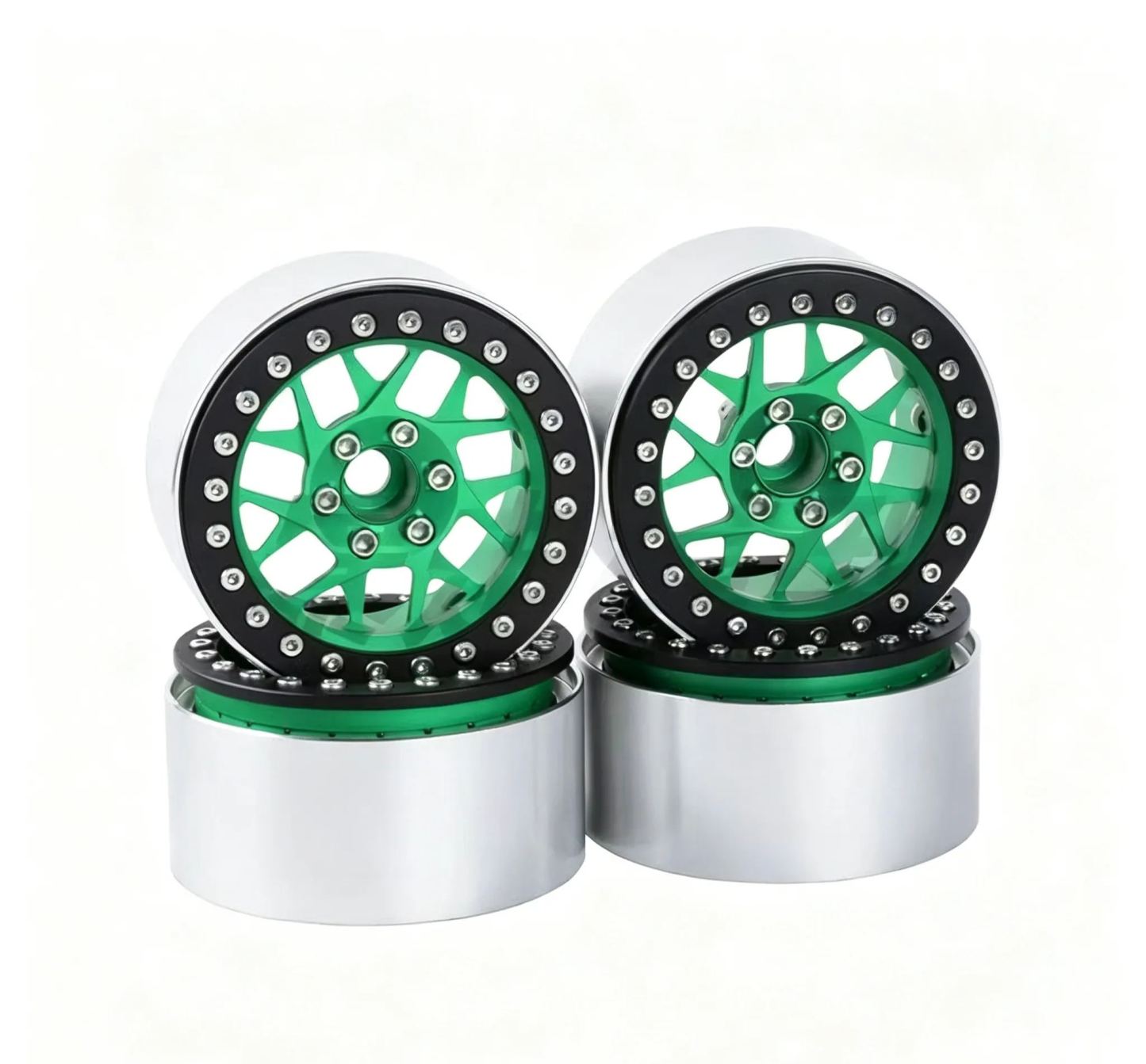 XIANGXI H8H 2.2" Aluminum Beadlock Wheels for 1/10 RC Crawlers - Compatible with SCX10, YK & More L3