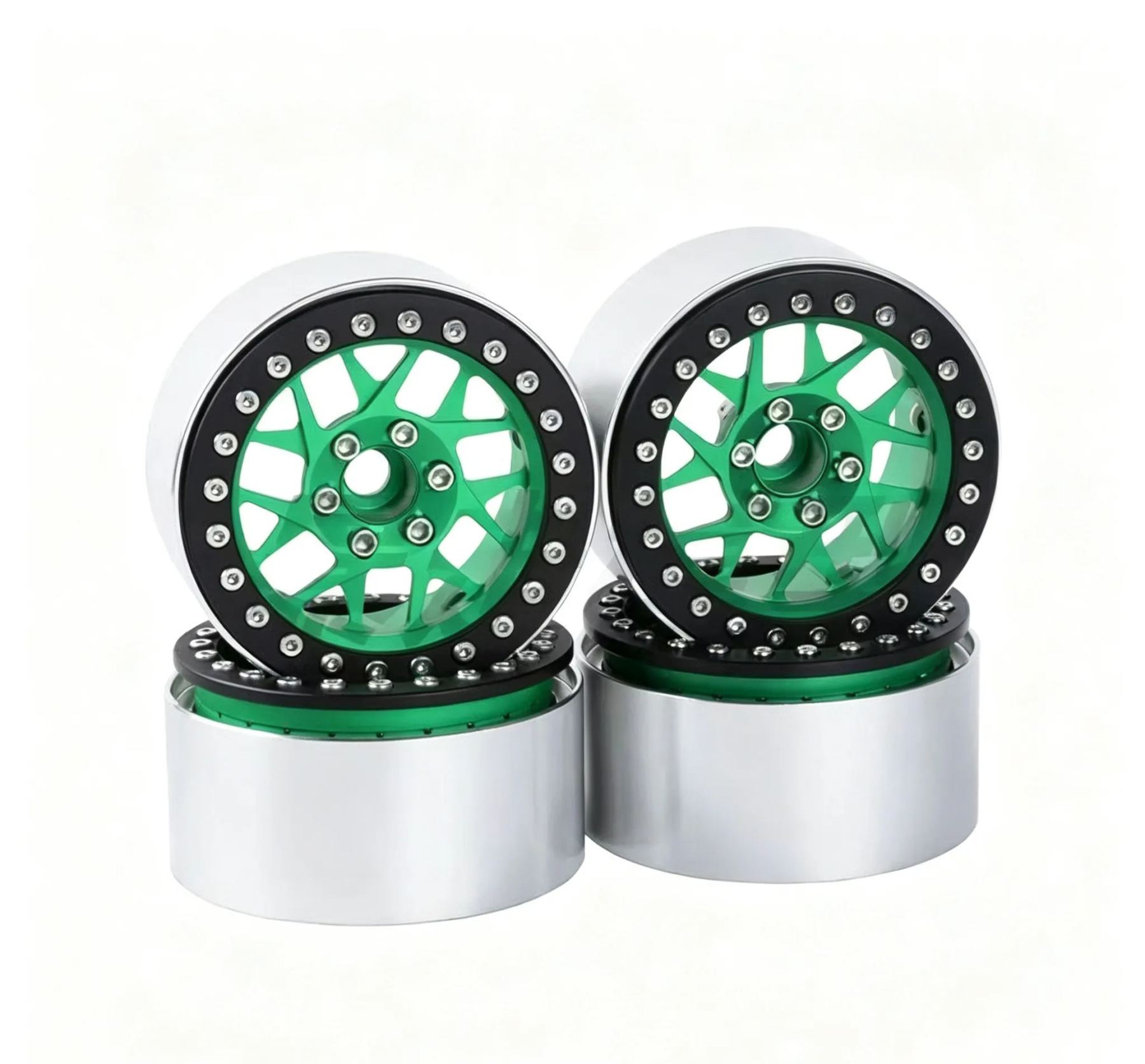 XIANGXI H8H 2.2" Aluminum Beadlock Wheels for 1/10 RC Crawlers - Compatible with SCX10, YK & More L3