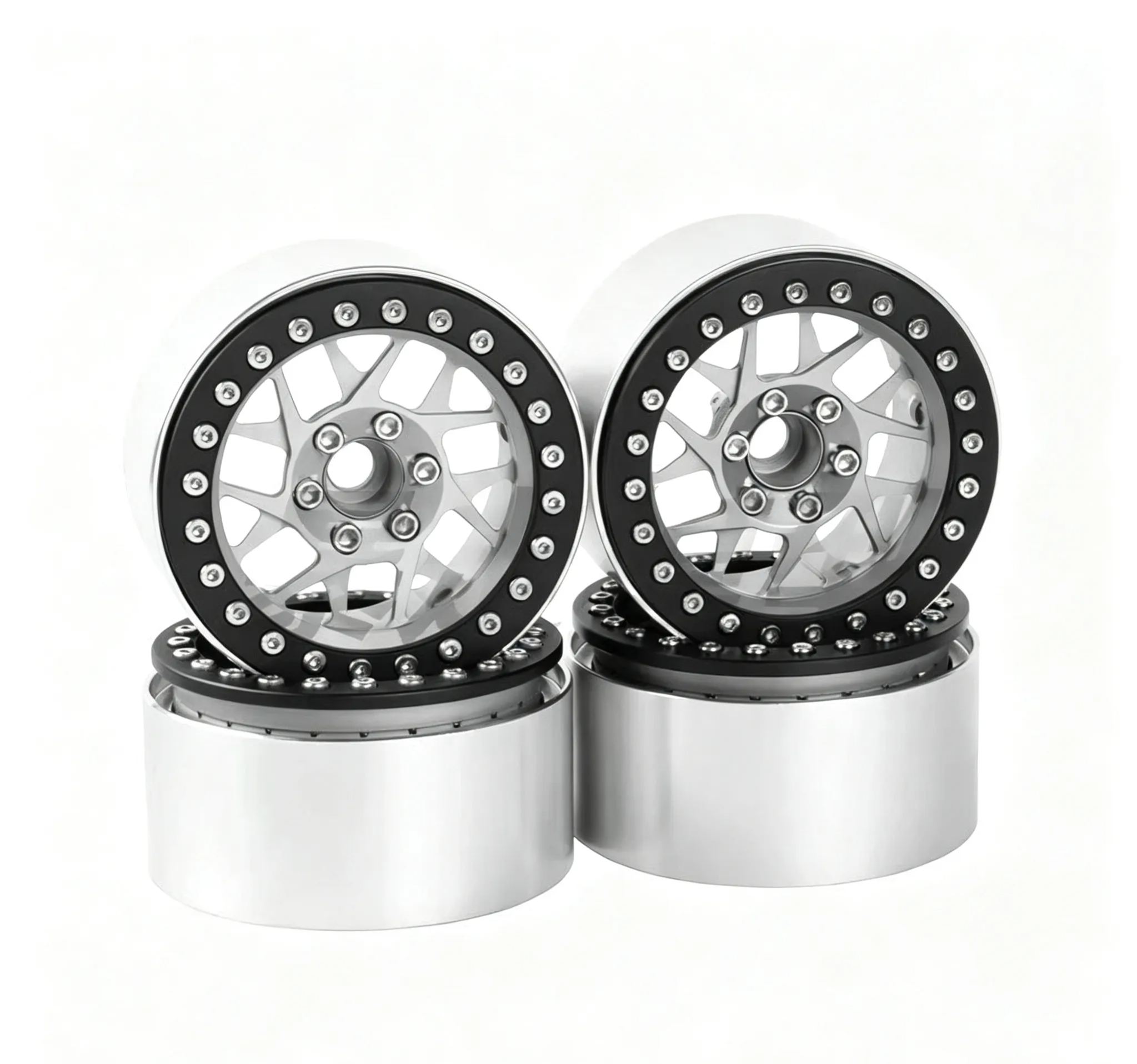 XIANGXI H8H 2.2" Aluminum Beadlock Wheels for 1/10 RC Crawlers - Compatible with SCX10, YK & More L3