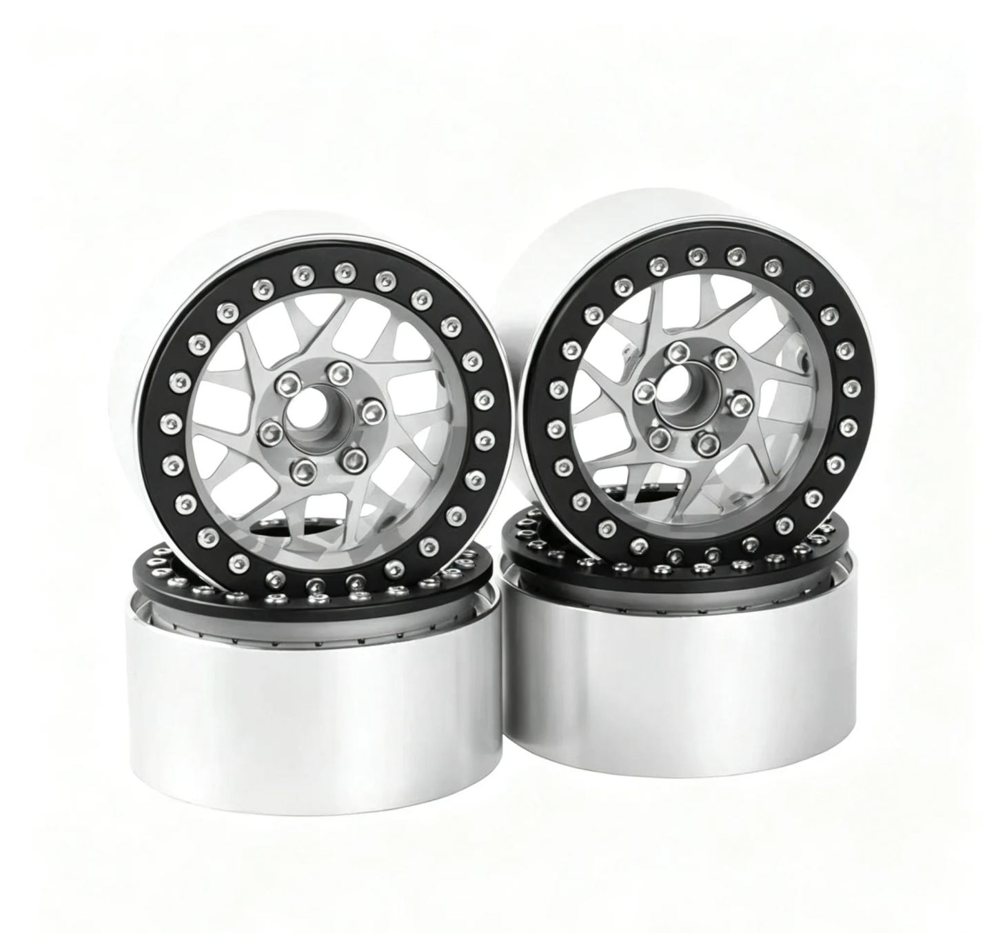 XIANGXI H8H 2.2" Aluminum Beadlock Wheels for 1/10 RC Crawlers - Compatible with SCX10, YK & More L3