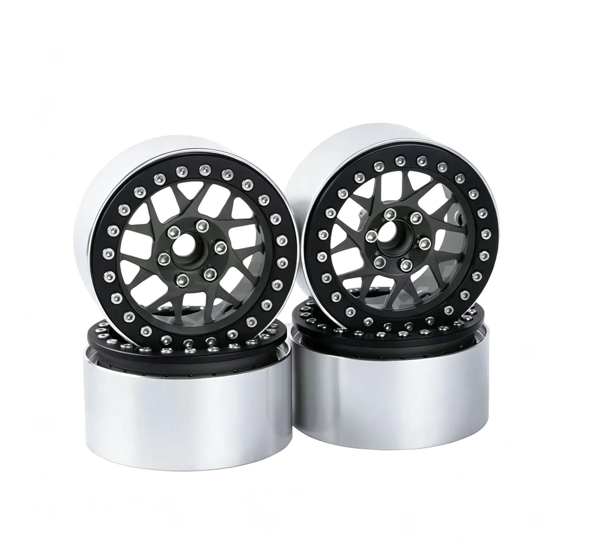XIANGXI H8H 2.2" Aluminum Beadlock Wheels for 1/10 RC Crawlers - Compatible with SCX10, YK & More L3