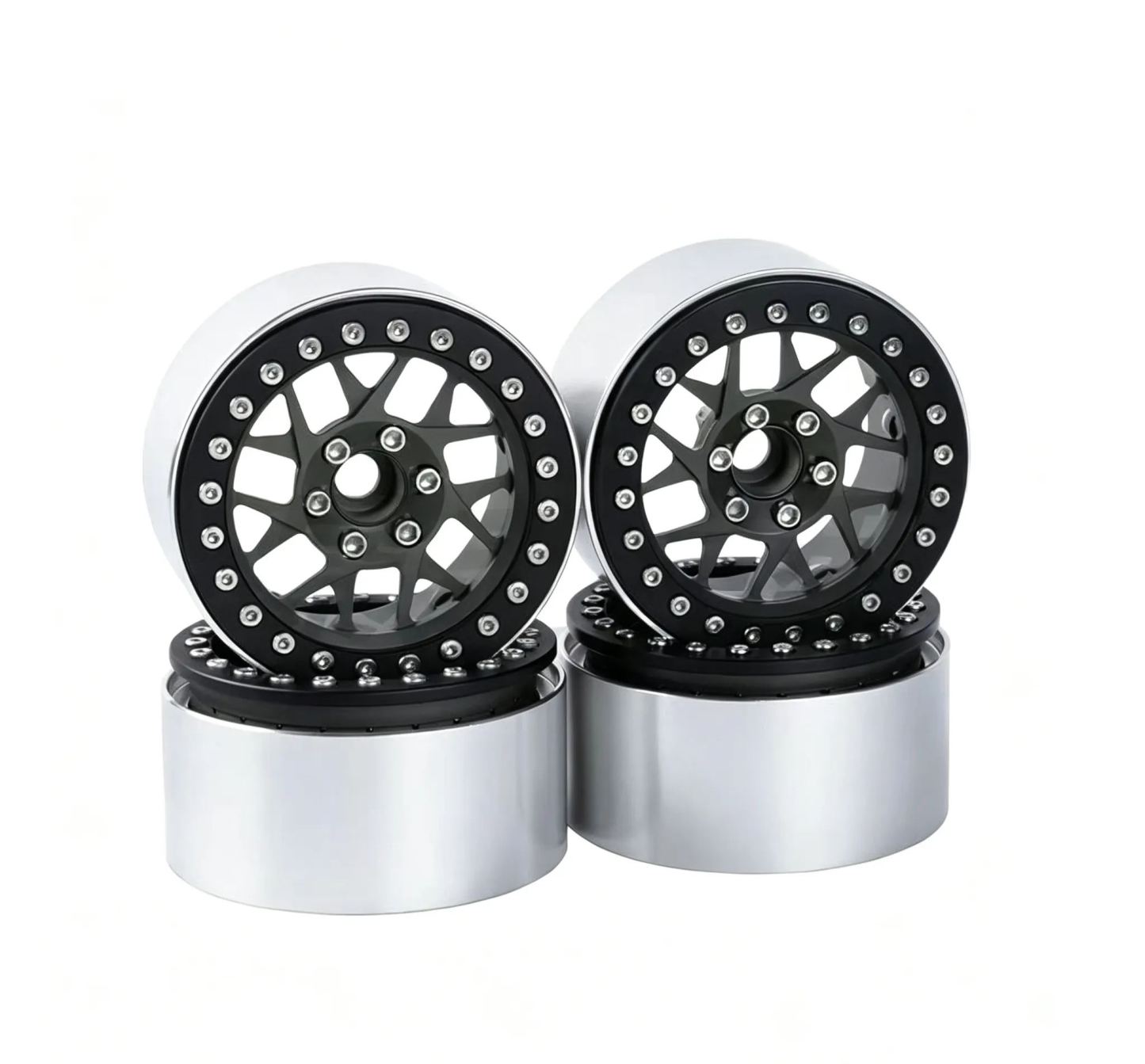 XIANGXI H8H 2.2" Aluminum Beadlock Wheels for 1/10 RC Crawlers - Compatible with SCX10, YK & More L3