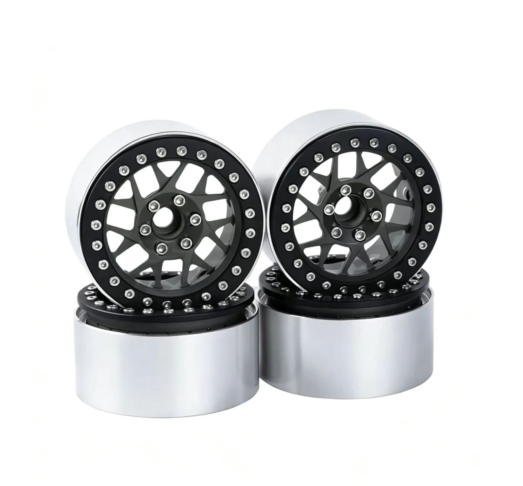 XIANGXI H8H 2.2" Aluminum Beadlock Wheels for 1/10 RC Crawlers - Compatible with SCX10, YK & More L3
