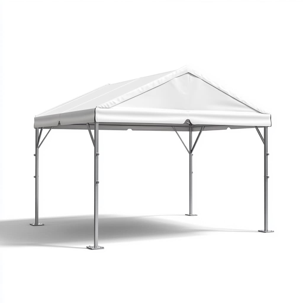 Carpa para eventos exteriores color blanco estructura de acero cubierta impermeable 3x4 metros uso jardín terraza funciones multiusos tipo toldo-Naivejoy