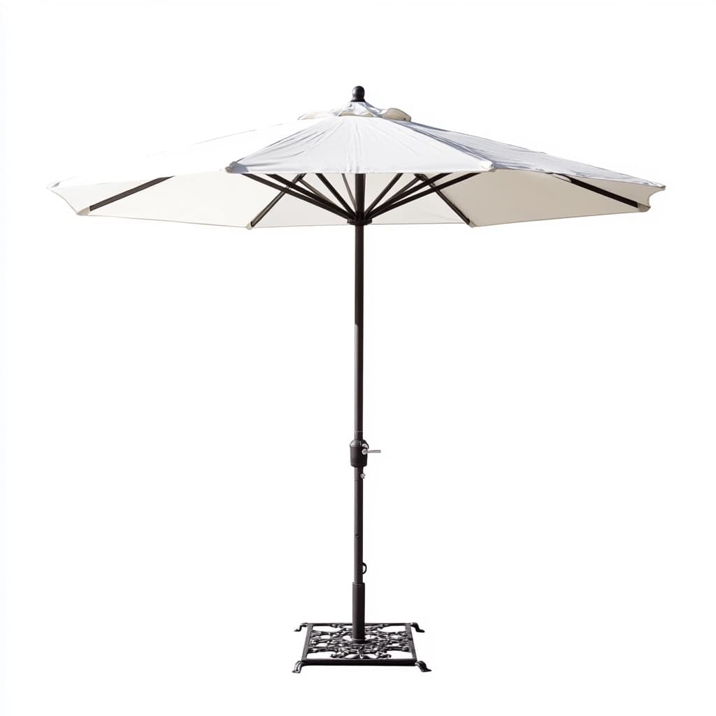 Sombrilla exterior resistente al agua para jardín en color beige con estructura de aluminio 2.7 metros funcional para patio terraza y balcón-Naivejoy