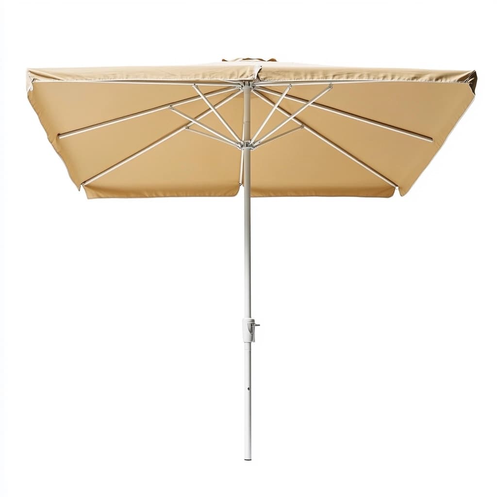 Sombrilla rectangular para terraza exterior color beige con estructura de aluminio 300x200 cm resistente al sol y fácil de montar-Naivejoy