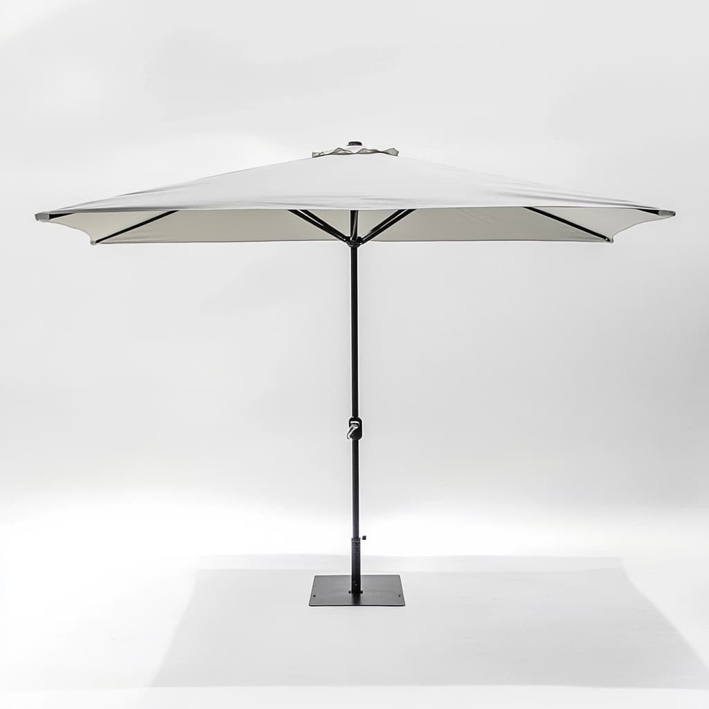 Sombrilla para Jardín Exterior Rectangular Beige Resistente al Agua con Mástil de Metal Ajustable 2x3m Protección Solar Muebles para Terraza-Naivejoy