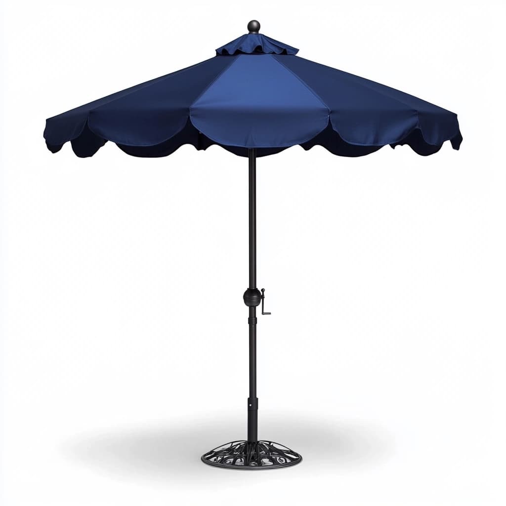 Sombrilla de jardín azul marino, estructura acero, Ø2.7m, resistente agua y UV, para terraza y patio-Naivejoy