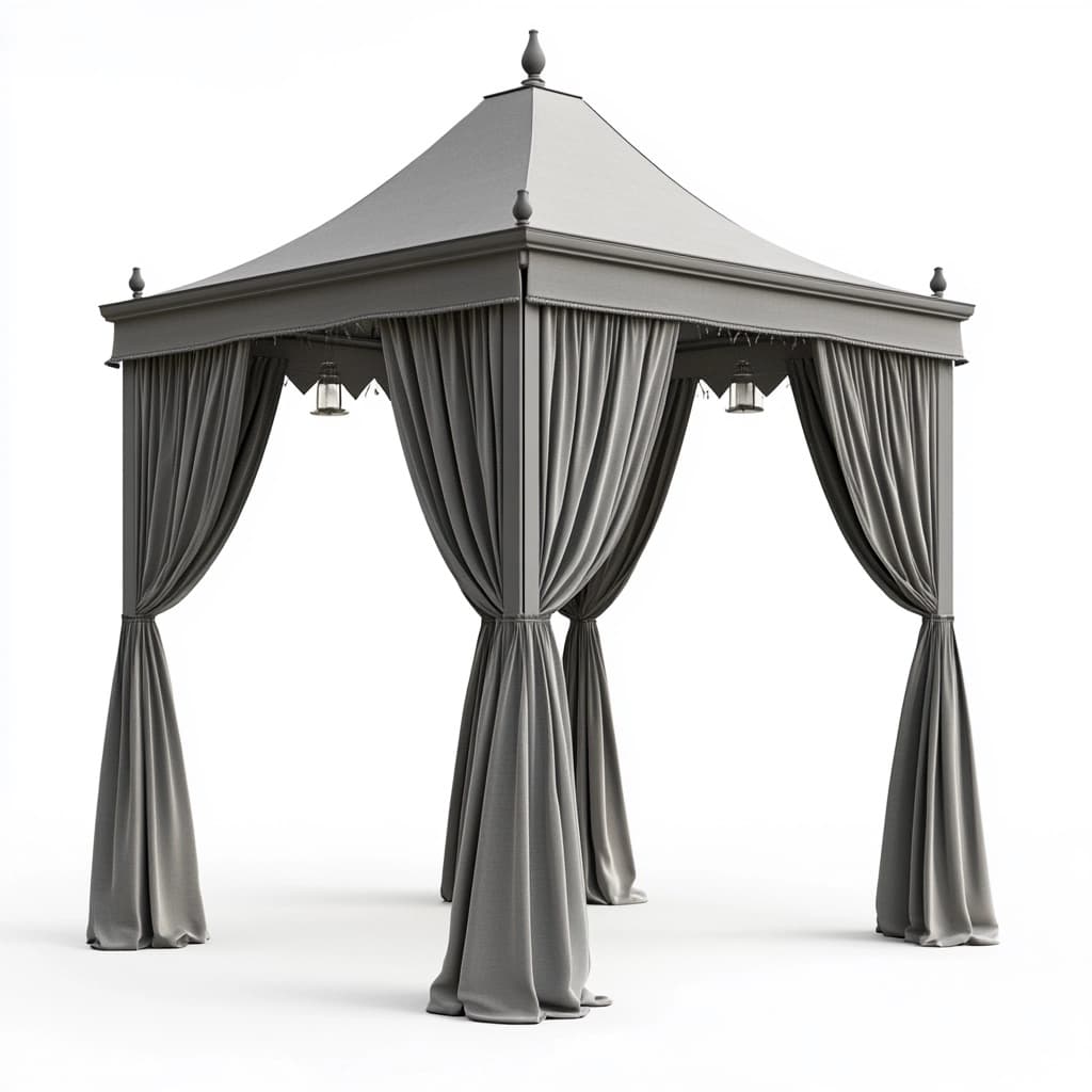 Pabellón exterior jardín gris oscuro estructura de metal lona impermeable 3x3m resistente al viento moderno-Naivejoy