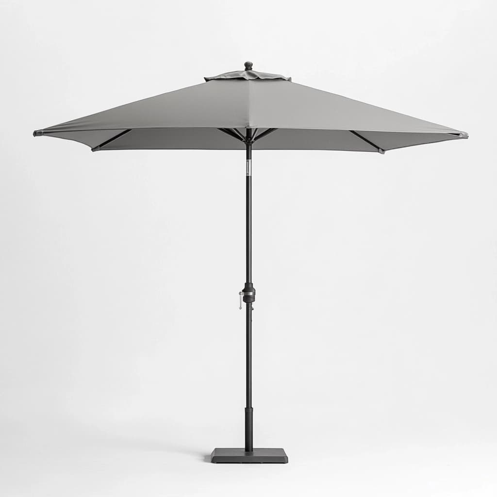 Sombrilla de jardín gris, aluminio, Ø2.7m, resistente agua, apertura fácil, para terraza, patio o balcón-Naivejoy