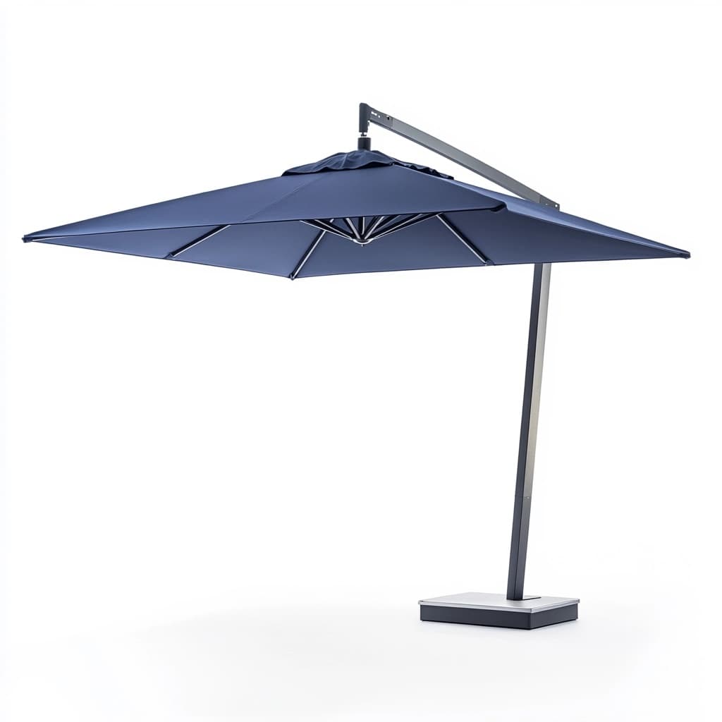 Sombrilla colgante azul para exterior, aluminio, lona resistente, 3x3m, protección solar ajustable-Naivejoy