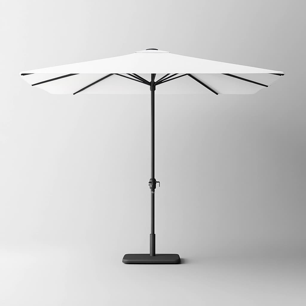 Sombrilla de jardín para exteriores en color blanco resistente al agua de aluminio 2.5 metros ideal para terraza y patio parasol de gran tamaño-Naivejoy