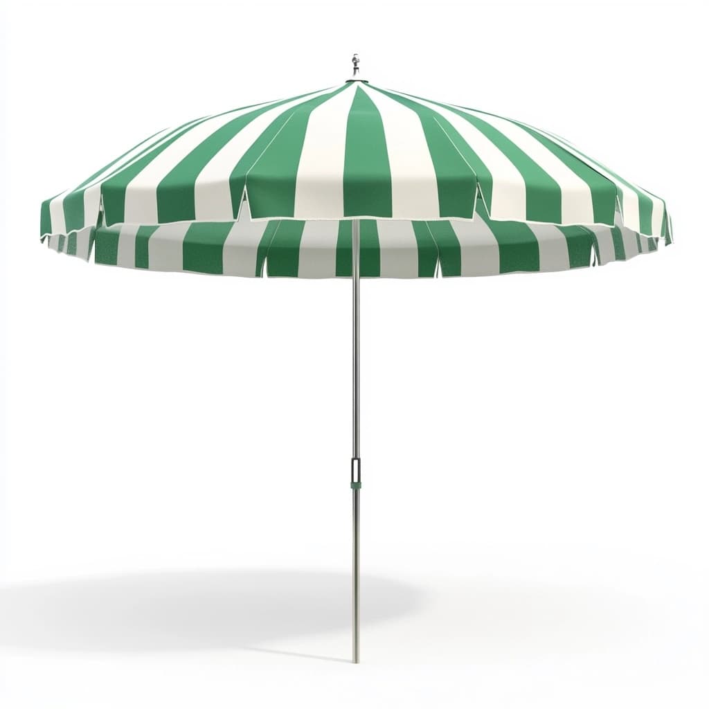 Sombrilla de jardín rayas verde y blanco tela resistente aluminio diámetro 2.5 metros protección solar sombrilla exterior-Naivejoy