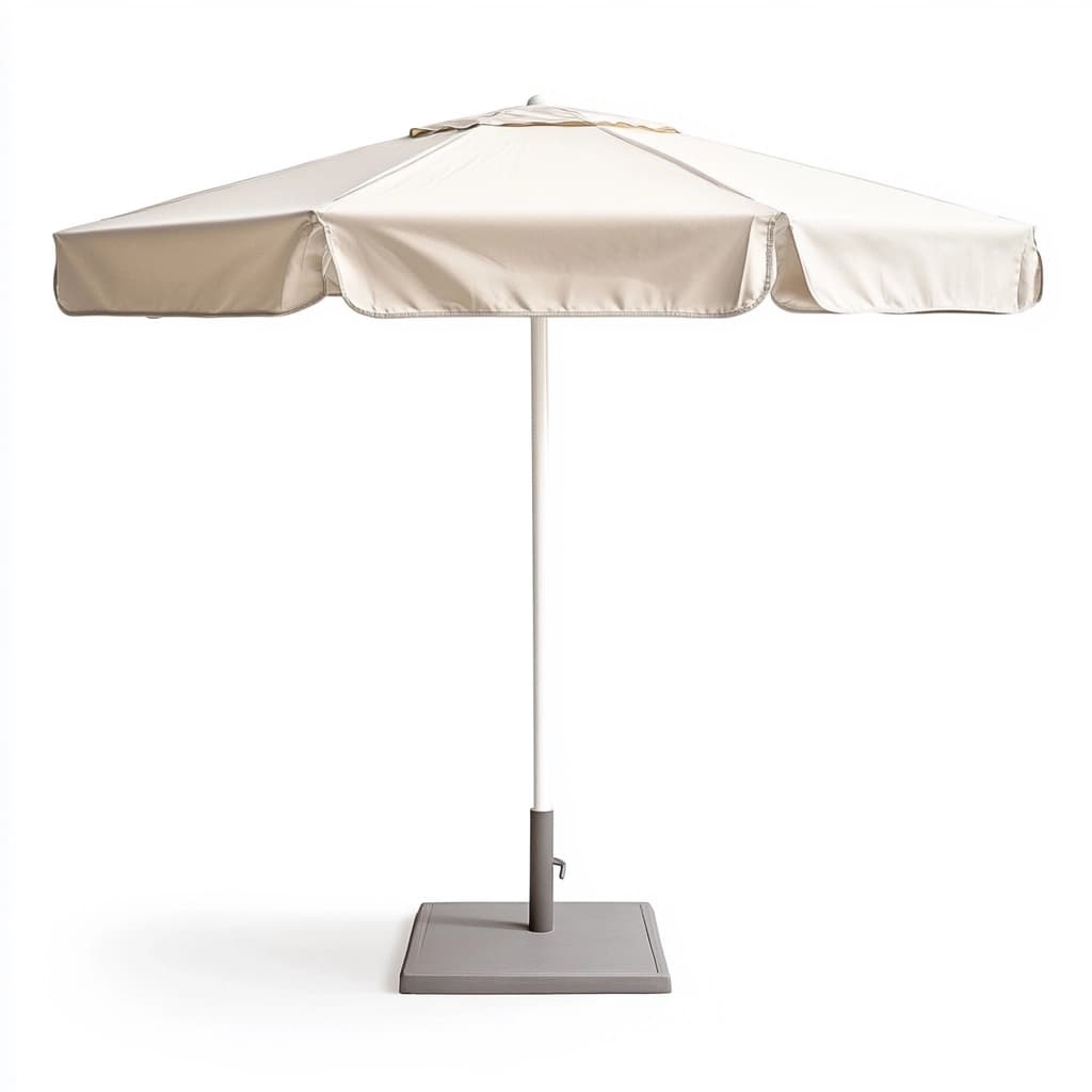 Sombrilla beige para terraza, tejido impermeable, estructura metálica, 200x200 cm, protección solar-Naivejoy