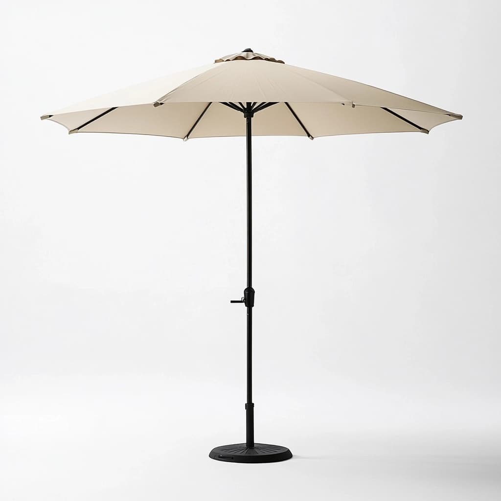 Sombrilla para jardín beige aluminio resistente UV diámetro 2.7 metros ideal para exteriores-Naivejoy