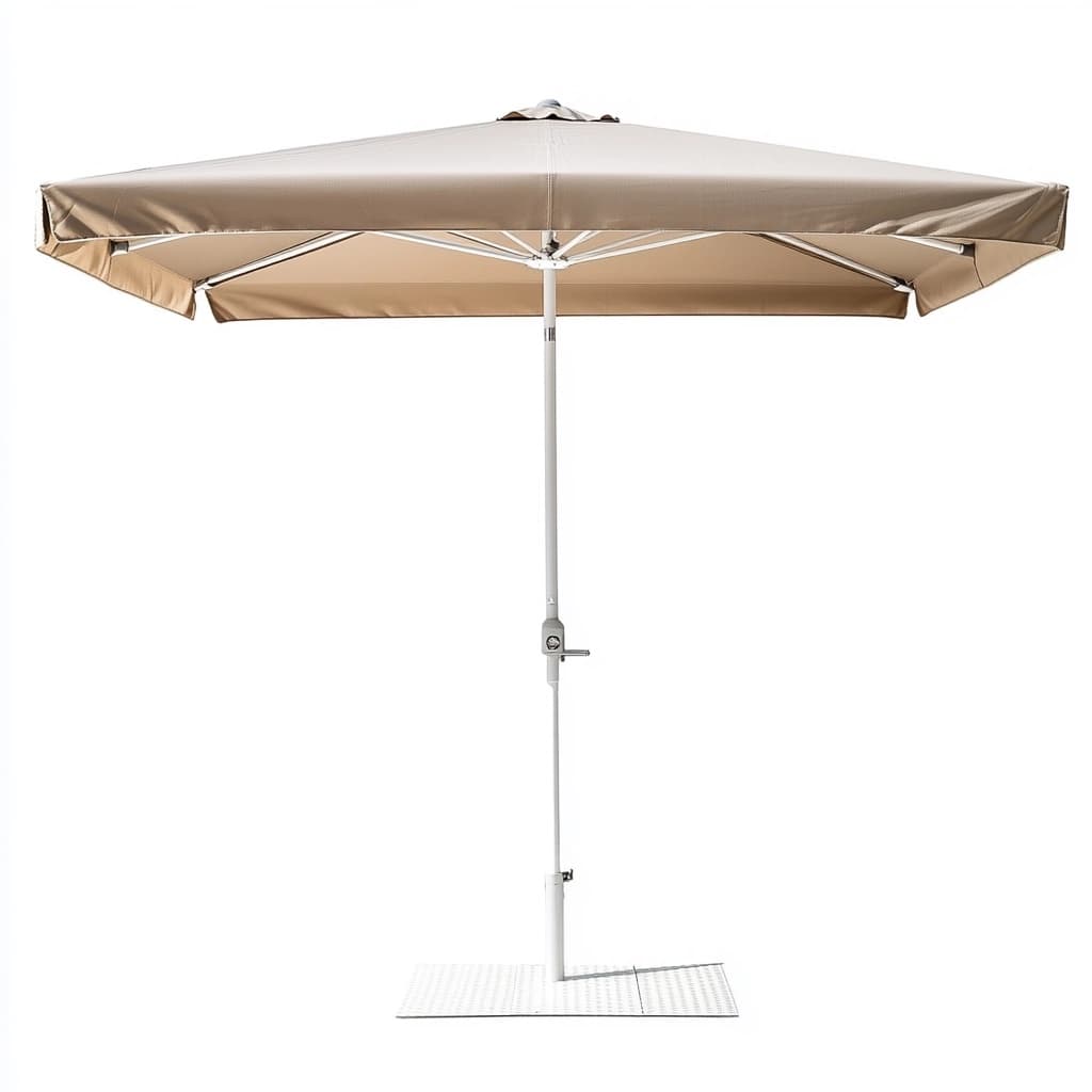 Sombrilla grande beige para jardín y terraza, aluminio, apertura fácil, 3x3m, protección solar-Naivejoy