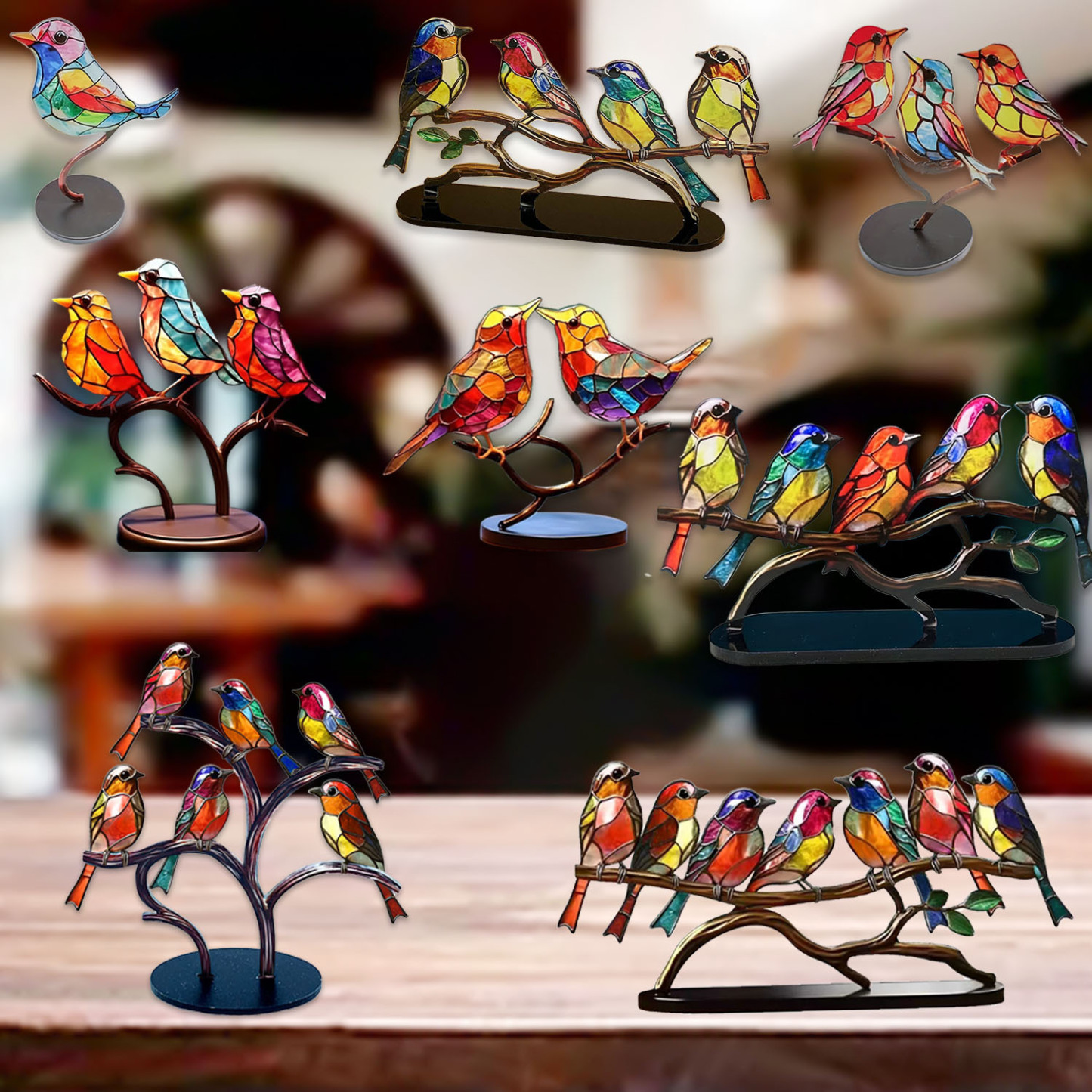 🔥HOT SALE 51% OFF🌈 Stained Glass Birds Decor 