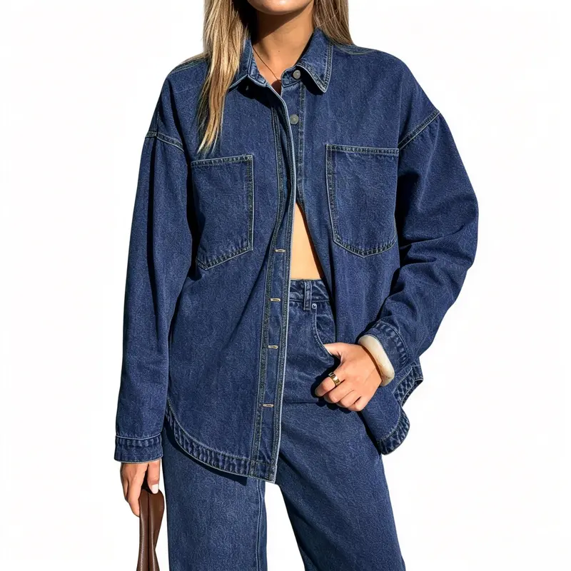 Women Oversized Denim Shirt Jacket